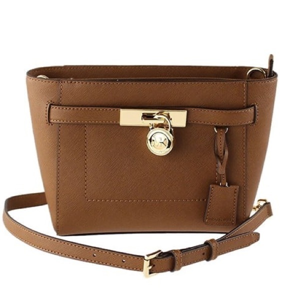 MICHAEL KORS Hamilton Traveler Saffiano TZ MD Messenger Bag in Brown - Picture 1 of 9